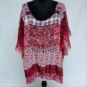 Maurices Sheer Cover Angel Wing  Sleeve Tunic Top